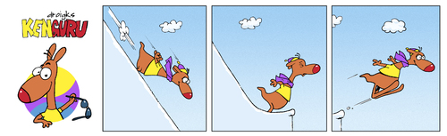Cartoon: KenGuru Skifliegen (medium) by droigks tagged wintersport,fliegen,ski,droigks,kenguru,comicserie,känguru,comicserie,kenguru,droigks
