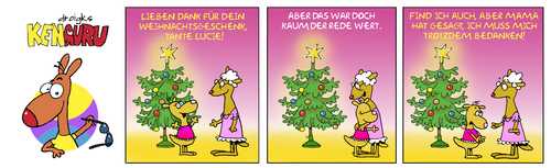 Cartoon: KenGuru Weihnachtsgeschenk (medium) by droigks tagged weihnachten,christmas,mas,geschenk,droigks,heilig,abend,anstand,dankeschoen,weihnachten,christmas,mas,geschenk,droigks,heilig,abend,anstand,dankeschoen