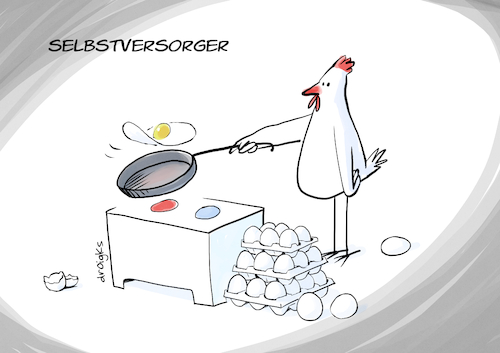 Cartoon: Selbstversorger (medium) by droigks tagged cartoon,comic,illustration,huhn,henne,hahn,ei,spiegelei,setzei,kannibalismus,droigks,philosophisches,problem,evolution,revolution,eigenbedarf,autarkie,selbstversorgung,wirtschaft,autark,cartoon,comic,illustration,huhn,henne,hahn,ei,spiegelei,setzei,kannibalismus,droigks,philosophisches,problem,evolution,revolution,eigenbedarf,autarkie,selbstversorgung,wirtschaft,autark