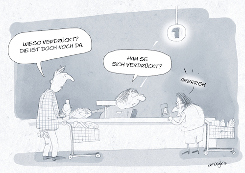 Cartoon: sich verdrücken (medium) by droigks tagged verdrücken,verdünnisieren,abhauen,daneben,tippen,droigks,einkauf,kartenzahlung,kasse,supermarkt,geheimzahl,zeche,prellen,verdrücken,verdünnisieren,abhauen,daneben,tippen,droigks,einkauf,kartenzahlung,kasse,supermarkt,geheimzahl,zeche,prellen