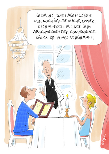 Cartoon: Sternekoch benutzt Convenience (medium) by droigks tagged comic,cartoon,droigks,gehobene,kueche,haute,cuisine,fertiggericht,schummeln,schummelei,betrug,convenience,bequemlichkeit,kochkunst,kulinarisch,gast,gastronomie,kellner,feinschmecker,finesse,schmackhaft,gericht,spitzenkueche,bewirtung,dinieren,food,comic,cartoon,droigks,gehobene,kueche,haute,cuisine,fertiggericht,schummeln,schummelei,betrug,convenience,bequemlichkeit,kochkunst,kulinarisch,gast,gastronomie,kellner,feinschmecker,finesse,schmackhaft,gericht,spitzenkueche,bewirtung,dinieren,food