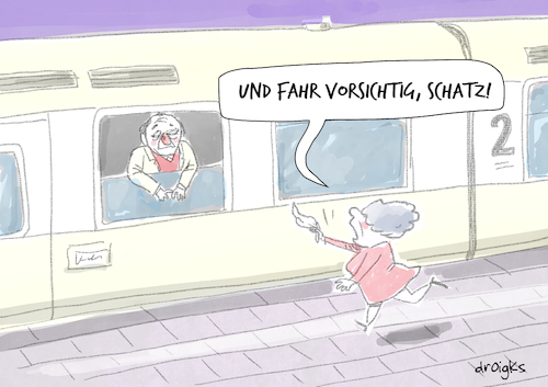 Cartoon: Zugfahrt (medium) by droigks tagged zugfahrt,öpnv,reise,sicherheit,droigks,verantwortung,fehleinschätzung,security,fortbewegung,bahn,bahnreise,zuschreibung,reisender,abschied,abfahrt,vorsicht,zugfahrt,öpnv,reise,sicherheit,droigks,verantwortung,fehleinschätzung,security,fortbewegung,bahn,bahnreise,zuschreibung,reisender,abschied,abfahrt