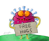 Cartoon: Free Hugs (small) by droigks tagged corona,epidemie,pandemie,virus,droigks,hug,angebot,menschliche,nähe,umarmung