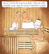Cartoon: Saunagänger Pastor (small) by droigks tagged sauna,saunieren,schwitzen,gesundheit,droigk,scham,verschämt,vestecken,unerkannt,inkognito,gemeinde,pastor,pfaffe,pfarrer,kleriker,laie,verkrampft