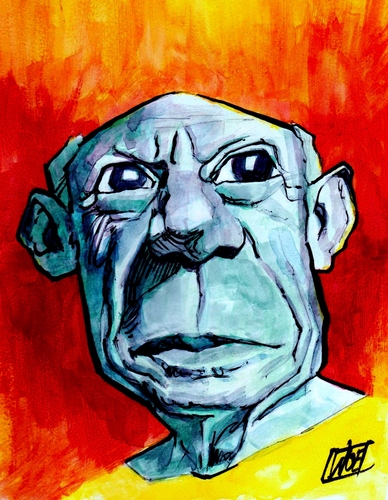 Cartoon: Pablo Picasso (medium) by wwoeart tagged pablo,picasso