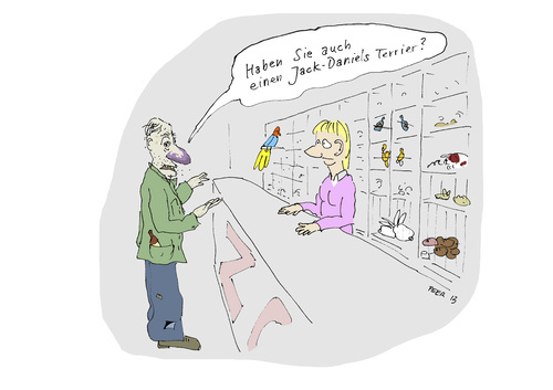 Cartoon: Tierhandlung (medium) by darkplanet tagged jack,russel,terrier,tierhandlung