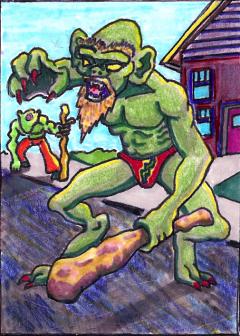 Cartoon: Flash from Mergatroid (medium) by Tzod Earf tagged troll,orc,monster,art,trading,card