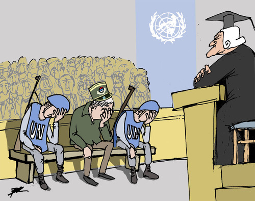 Cartoon: Mladic in Haag (medium) by Ballner tagged mladic,haag,yugoslavia,serbia,srebrenica,un