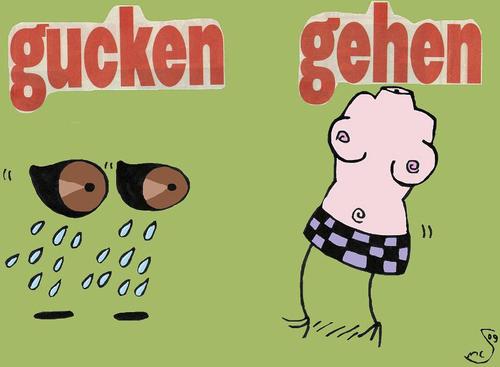 Cartoon: gucken gehen (medium) by XombieLarry tagged augen