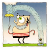 Cartoon: April Shower (small) by birdbee tagged silly sketch april shower rain cloud unbrella flower spring weather