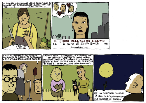 Cartoon: short stories (medium) by marco petrella tagged lethem,jonathan,toibin,colm