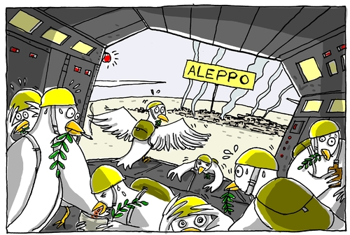 Cartoon: aleppo (medium) by leopold maurer tagged aleppo,krieg,syrien,frieden,ende,waffenstillstand,waffenruhe,friedensverhandlungen,russland,usa,friedenstaube,aleppo,krieg,syrien,frieden,ende,waffenstillstand,waffenruhe,friedensverhandlungen,russland,usa,friedenstaube