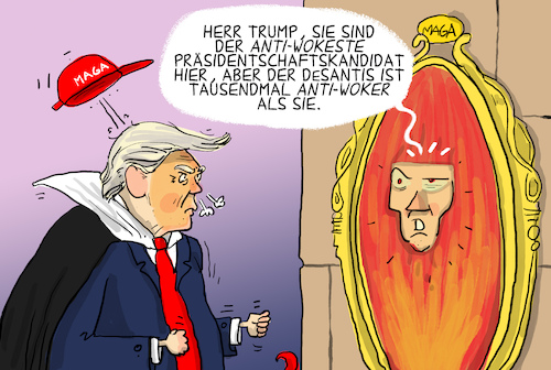 Cartoon: DeSantis Kandidatur (medium) by leopold maurer tagged usa,trump,desantis,kandidatur,präsidentschaftswahl,2024,maga,schneewittchen,königin,spiegel,disney,florida,wokeness,anti,rechts,jünger,neuer,republikaner,ron,donald,cartoon,karikatur,leopold,maurer,usa,trump,desantis,kandidatur,präsidentschaftswahl,2024,maga,schneewittchen,königin,spiegel,disney,florida,wokeness,anti,rechts,jünger,neuer,republikaner,ron,donald,cartoon,karikatur,leopold,maurer