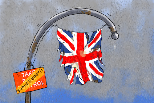 Cartoon: Drei Jahre Brexit (medium) by leopold maurer tagged brexit,gb,eu,wirtschaft,rezession,inflation,krisen,johnson,teuerung,auswirkungen,mehrheit,abstimmung,take,back,control,großbritannien,schlechter,negativ,flüchtlinge,boris,leopold,maurer,karikatur,cartoon,brexit,gb,eu,wirtschaft,rezession,inflation,krisen,johnson,teuerung,auswirkungen,mehrheit,abstimmung,take,back,control,großbritannien,schlechter,negativ,flüchtlinge,boris,leopold,maurer,karikatur,cartoon