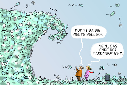 Cartoon: Ende der Maskenpflicht (medium) by leopold maurer tagged maskenpflicht,ende,maske,corona,covid,pandemie,schutzmassnahme,streitobjekt,virus,schutz,müll,recycling,leopold,maurer,karikatur,cartoon,comic,illustration,maskenpflicht,ende,maske,corona,covid,pandemie,schutzmassnahme,streitobjekt,virus,schutz,müll,recycling,leopold,maurer,karikatur,cartoon,comic,illustration