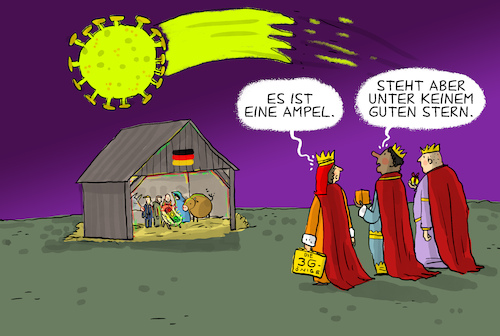 Cartoon: Es ist eine Ampel (medium) by leopold maurer tagged ampel,koalition,koalitionsverhandlungen,vertrag,abschluss,spd,grüne,fdp,scholz,lindner,ochse,esel,baerbock,corona,covid,pandemie,könige,krippe,weihnachten,stern,virus,impfung,3g,weise,morgenland,geschenke,stall,ampel,koalition,koalitionsverhandlungen,vertrag,abschluss,spd,grüne,fdp,scholz,lindner,ochse,esel,baerbock,corona,covid,pandemie,könige,krippe,weihnachten,stern,virus,impfung,3g,weise,morgenland,geschenke,stall