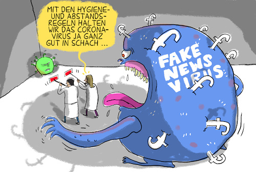 Cartoon: fake news virus (medium) by leopold maurer tagged corona,krise,fake,news,corona,krise,fake,news