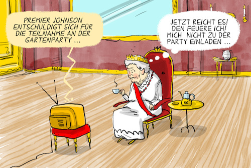 Cartoon: Johnson entschuldigt sich (medium) by leopold maurer tagged gb,johnson,corona,covid,massnahmen,party,garten,entschuldigung,boris,queen,rücktritt,leopold,maurer,cartoon,karikatur,gb,johnson,corona,covid,massnahmen,party,garten,entschuldigung,boris,queen,rücktritt,leopold,maurer,cartoon,karikatur