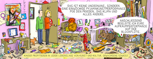 Cartoon: Kinder und Kunst (medium) by leopold maurer tagged kinder,kunst,performance,klima,frieden,blockflöte,unordnung,bilder,objekte,skulpturen,eltern,musik,malerei,theater,kino,film,zeichnung,cartoon,illustration,leopold,maurer,kinder,kunst,performance,klima,frieden,blockflöte,unordnung,bilder,objekte,skulpturen,eltern,musik,malerei,theater,kino,film,zeichnung,cartoon,illustration,leopold,maurer