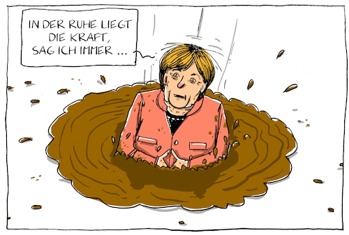 Cartoon: merkel nach der wahl (medium) by leopold maurer tagged merkel,bundestagswahl,niederlage,verlust,afd,braun,sumpf,regungslosigkeit,deutschland,kanzlerin,merkel,bundestagswahl,niederlage,verlust,afd,braun,sumpf,regungslosigkeit,deutschland,kanzlerin