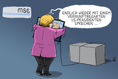 Cartoon: Münchner Sicherheitskonferenz (medium) by leopold maurer tagged münchner,sicherheitskonferenz,2021,merkel,biden,usa,präsident,erstes,mal,sprechen,treffen,web,telekonferenz,bildschirm,umarmen,vernunftbegabt,bundeskanzlerin,leopold,maurer,karikatur,comic,cartoon,illustration,münchner,sicherheitskonferenz,2021,merkel,biden,usa,präsident,erstes,mal,sprechen,treffen,web,telekonferenz,bildschirm,umarmen,vernunftbegabt,bundeskanzlerin,leopold,maurer,karikatur,comic,cartoon,illustration