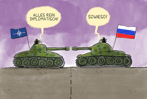 Cartoon: NATO verstärkt Militärpräsenz (medium) by leopold maurer tagged nato,russland,eu,ukraine,konflikt,militaerpraesenz,truppenuebungen,zuspitzung,osteuropa,putin,usa,krieg,frieden,leopold,maurer,karikatur,cartoon,nato,russland,eu,ukraine,konflikt,militaerpraesenz,truppenuebungen,zuspitzung,osteuropa,putin,usa,krieg,frieden,leopold,maurer,karikatur,cartoon