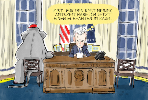 Cartoon: Republikaner erobern Mehrheit (medium) by leopold maurer tagged repräsentantenhaus,usa,republikaner,mehrheit,biden,amtszeit,elefant,raum,projekte,blockieren,midterms,präsident,cartoon,karikatur,leopold,maurer,repräsentantenhaus,usa,republikaner,mehrheit,biden,amtszeit,elefant,raum,projekte,blockieren,midterms,präsident,cartoon,karikatur,leopold,maurer