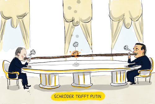 Cartoon: Schröder trifft Putin (medium) by leopold maurer tagged schröder,herhard,ex,kanzler,bundeskanzler,spd,treffen,gespräche,putin,gazprom,distanzierung,moskau,krieg,ukraine,invasion,russland,verhandlungen,diplomatie,freund,zigarre,männer,toxisxh,leopold,maurer,karikatur,cartoon,schröder,herhard,ex,kanzler,bundeskanzler,spd,treffen,gespräche,putin,gazprom,distanzierung,moskau,krieg,ukraine,invasion,russland,verhandlungen,diplomatie,freund,zigarre,männer,toxisxh,leopold,maurer,karikatur,cartoon