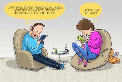 Cartoon: Social Media (medium) by leopold maurer tagged studie,social,media,tic,toc,instagramm,kognitive,fähigkeit,aufmerksamkeit,konzentration,gehirn,jugendliche,minderjährig,verbot,erwachsen,sucht,droge,leopold,maurer,cartoon,illustration,studie,social,media,tic,toc,instagramm,kognitive,fähigkeit,aufmerksamkeit,konzentration,gehirn,jugendliche,minderjährig,verbot,erwachsen,sucht,droge,leopold,maurer,cartoon,illustration