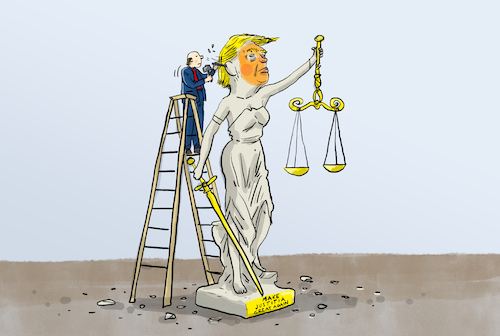 Cartoon: Strafverfahren Trump eingestellt (medium) by leopold maurer tagged trump,usa,präsident,strafverfahren,bundesebene,einstellung,staatsanwaltschaft,macht,recht,justiz,aufgabe,republikaner,kapitol,sturm,wahl,statue,kopf,donald,bildhauer,cartoon,karikatur,leopold,maurer,trump,usa,präsident,strafverfahren,bundesebene,einstellung,staatsanwaltschaft,macht,recht,justiz,aufgabe,republikaner,kapitol,sturm,wahl,statue,kopf,donald,bildhauer,cartoon,karikatur,leopold,maurer