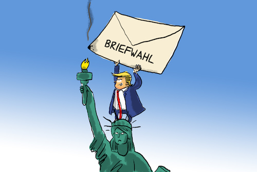 Cartoon: trump und die briefwahl (medium) by leopold maurer tagged trump,usa,briefwahl,boykott,verhinderung,trump,usa,briefwahl,boykott,verhinderung