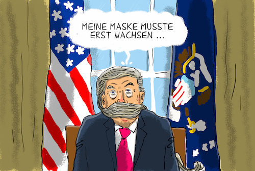 Cartoon: trump und die maske (medium) by leopold maurer tagged trump,usa,corona,covid,maske,trump,usa,corona,covid,maske