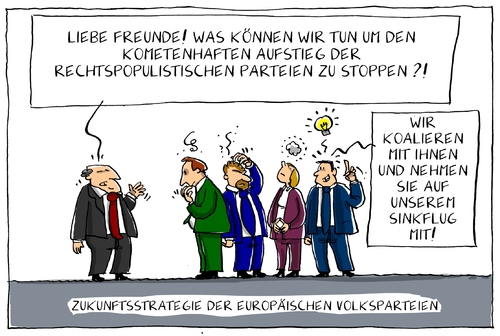 Cartoon: volksparteien zukunftsstrategie (medium) by leopold maurer tagged volkspartei,cdu,övp,rechtspopulismus,afd,fpö,partei,strategie,aufstieg,abstieg,ideenlosigkeit,populismus,rechts,konservativ,planlos,volkspartei,cdu,övp,rechtspopulismus,afd,fpö,partei,strategie,aufstieg,abstieg,ideenlosigkeit,populismus,rechts,konservativ,planlos