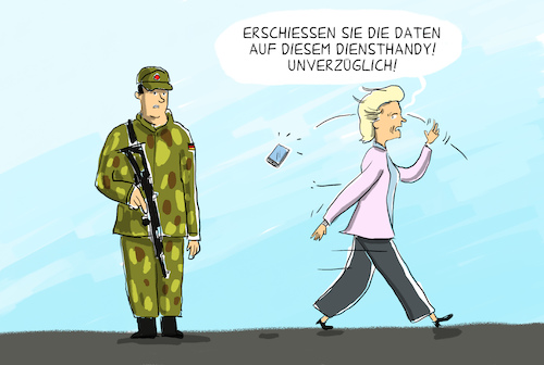 Cartoon: von der leyen handydaten (medium) by leopold maurer tagged handydaten,leyen,handydaten,leyen