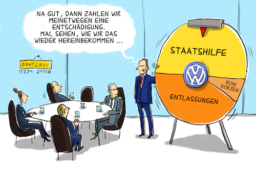 Cartoon: vw entschädigung (medium) by leopold maurer tagged vw,manager,vorstand,entschädigung,dieselskandal,vw,manager,vorstand,entschädigung,dieselskandal