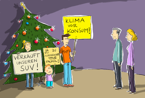 Cartoon: WEIHNACHTEN 2019 (medium) by leopold maurer tagged weihnachten,jugend,familie,klimastreik,klima,weihnachten,jugend,familie,klimastreik,klima