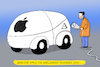 Cartoon: apple car (small) by leopold maurer tagged apple,car,design,produkt,anschluss,problem,minimal,kompabilitaet,strom,elektroauto,mobilitaet,auto,cartoon,leopold,maurer,karikatur
