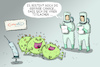 Cartoon: CureVac (small) by leopold maurer tagged curevac,impfstoff,studie,wirksamkeit,gering,rückschlag,viren,forschung,corona,covid,pandemie
