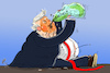 Cartoon: Trump und Venezuela (small) by leopold maurer tagged usa,trump,venezuela,konflikt,erdöl,maduro,krieg,kriegsschiffe,drogen,militär,einsatz,eskalation,angriff,kaperung,frachtschiff,öl,leopold,maurer,karikatur,cartoon