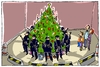 Cartoon: weihnachten 2016 (small) by leopold maurer tagged weihnachten,terror,sicherheit,schutz,polizei,anschlag,attentat,familie,feiern,christbaum
