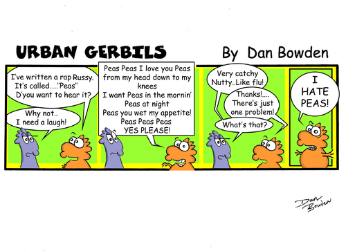 Cartoon: URBAN GERBILS. Peas (medium) by Danno tagged urban,gerbils,cartoon,comic,strip,funny,published,weekly,newspaper,humor