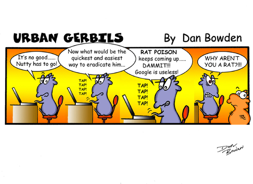 Cartoon: URBAN GERBILS. Rat (medium) by Danno tagged urban,gerbils,cartoon,comic,strip,funny,published,weekly,newspaper,humor