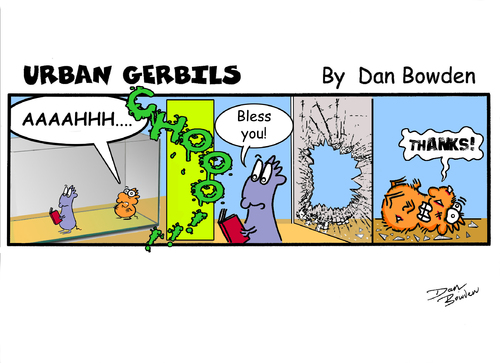 Cartoon: URBAN GERBILS.Achoo! (medium) by Danno tagged urban,gerbils,funny,cartoon,comic,strip
