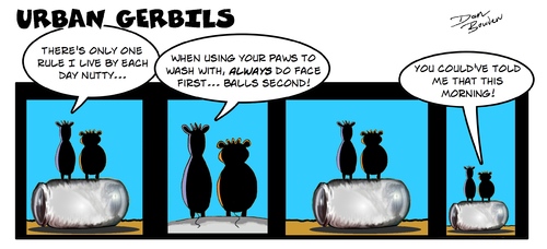 Cartoon: Urban Gerbils.Rule (medium) by Danno tagged comic,cartoon,humor,gerbils,traditional,multi,media