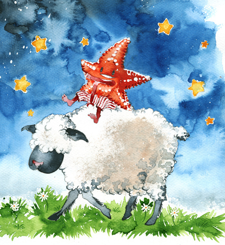 Cartoon: stars and sheeps (medium) by ink-pop tagged sheep