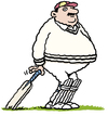 Cartoon: Fat cricketer (small) by Ellis Nadler tagged fat,cricket,bat,england,pads,moustache