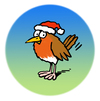Cartoon: Robin (small) by Ellis Nadler tagged robin redbreast bird xmas christmas hat santa