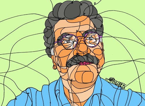 Cartoon: Artist Mohamed Abla 1 (medium) by omar seddek mostafa tagged artist,mohamed,abla