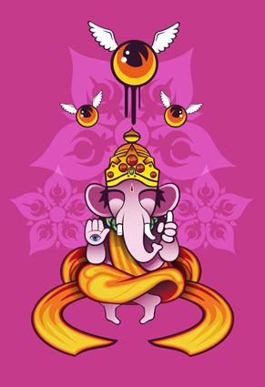 Cartoon: Ganesha (medium) by Aleix tagged aleix,gordo,hostau,graffiti,comicbook,ganesha,hinduism,gods,manga