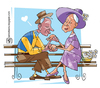 Cartoon: love seniors (small) by serralheiro tagged love,seniors,man,woman,friends,married,life,time,heart,daisy,hat